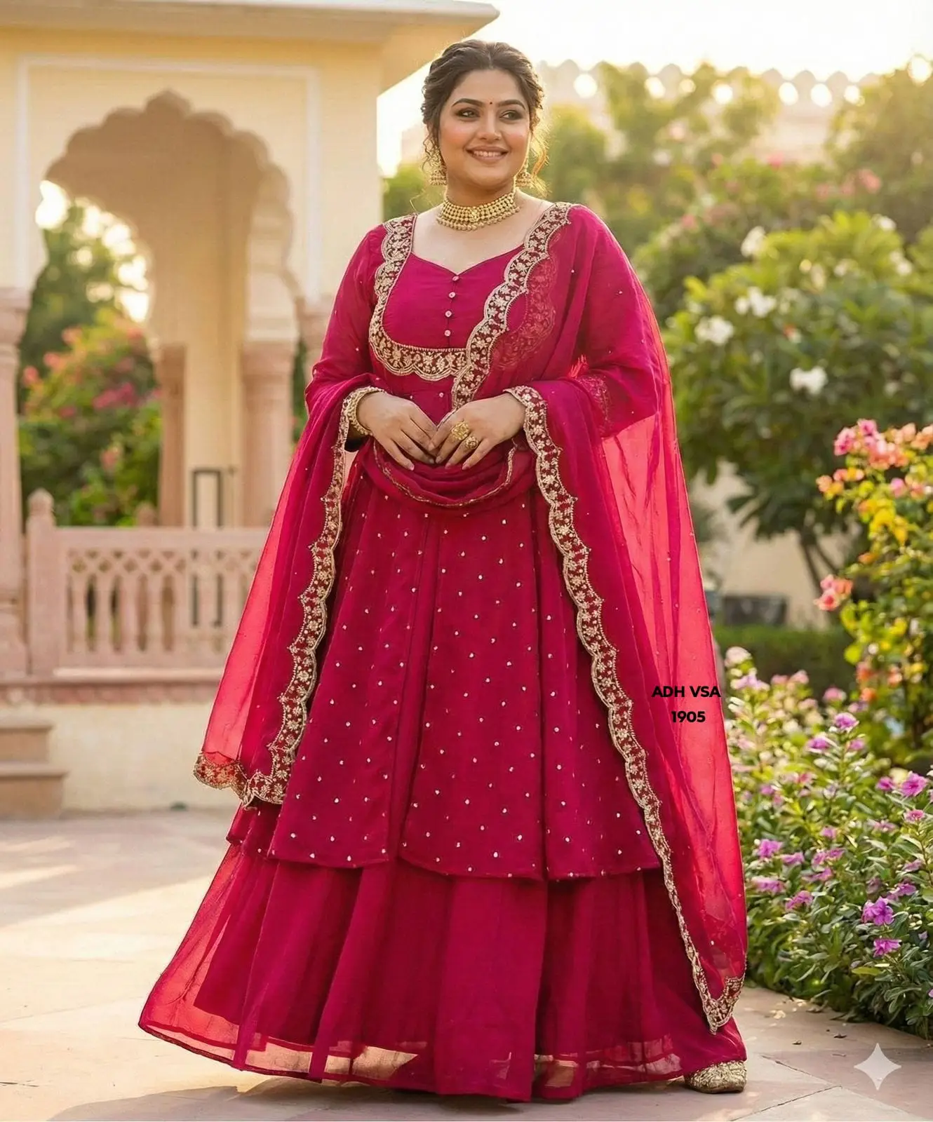 Black Georgette Heavy Embroidery Work Anarkali Gown Set